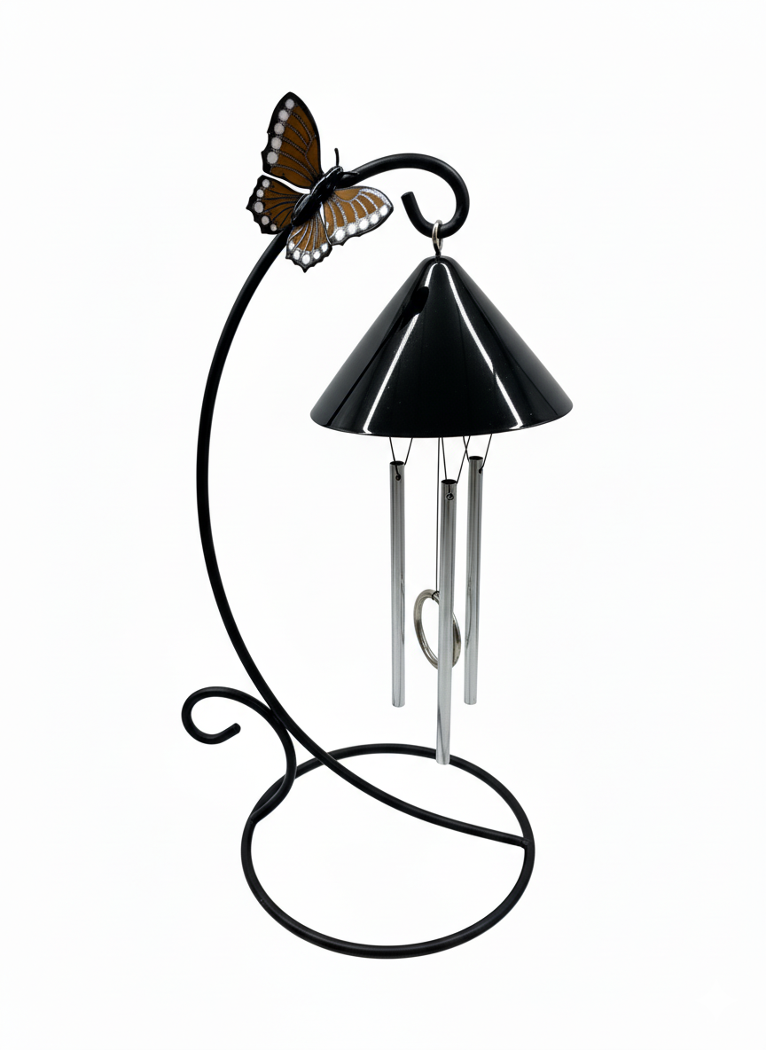 New!--Sprite Indoor Solar Wind Chime with Butterfly
