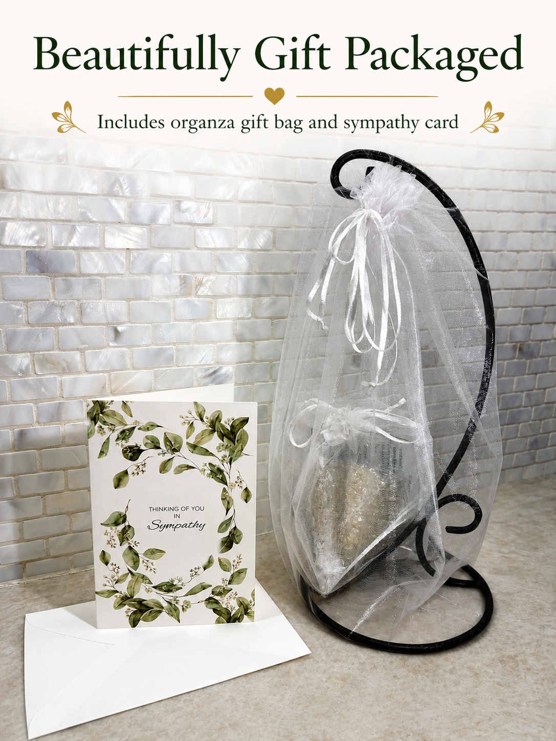 Memorial Solar chime in gift bag with card
