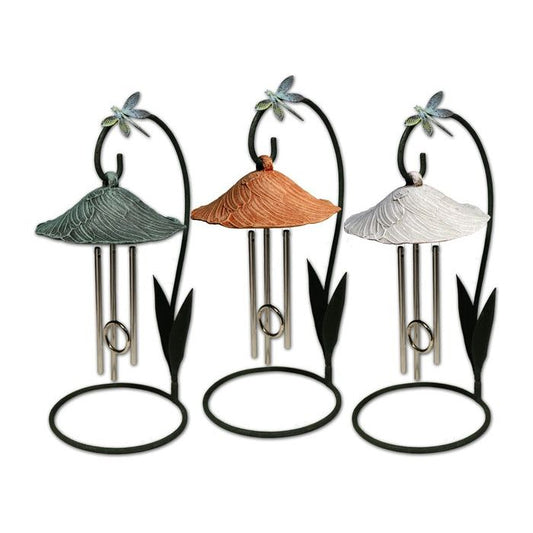 indoor solar wind chime for any tabletop made in the US available in a variety of warm colors