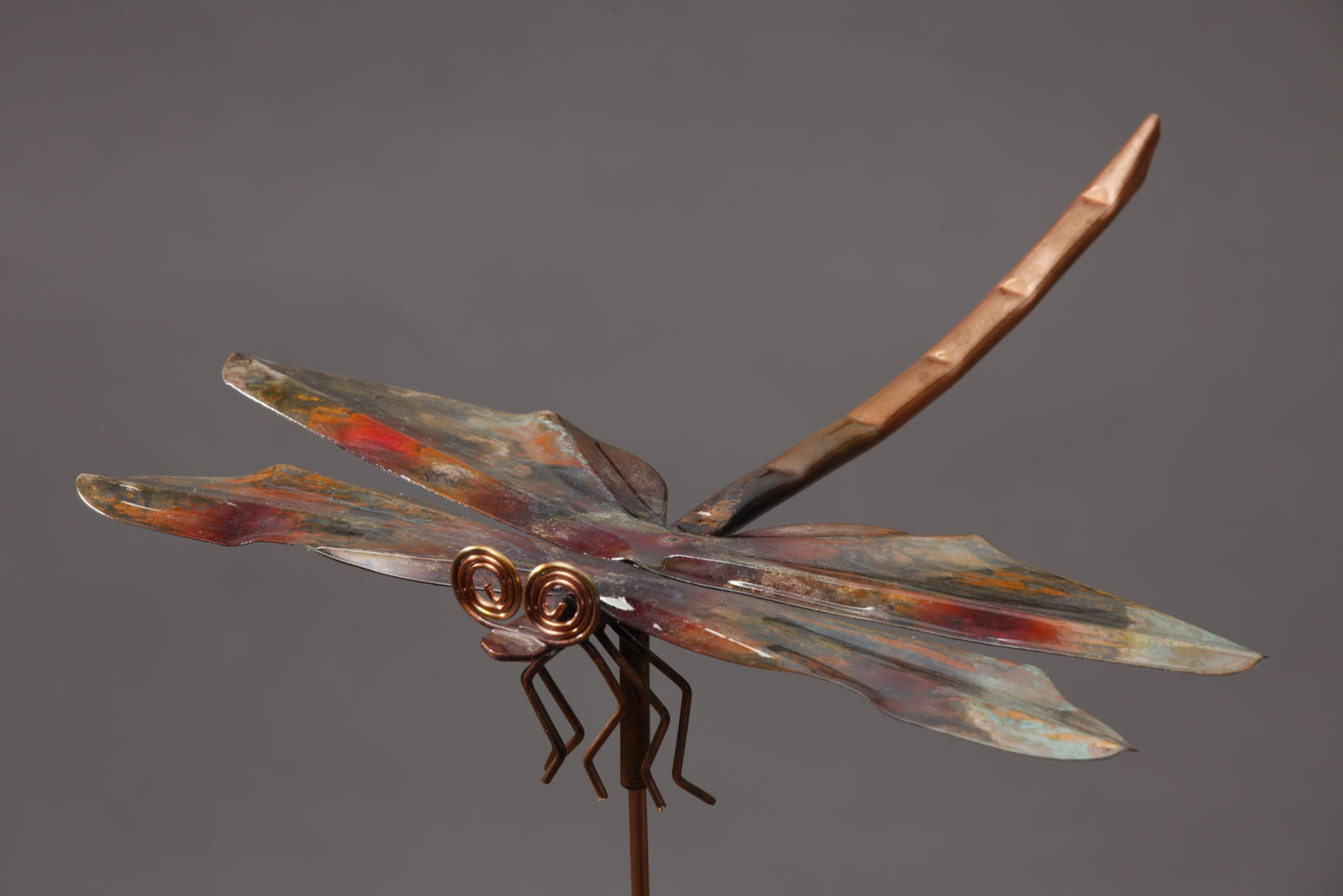 Copper Dragonfly Garden Stake