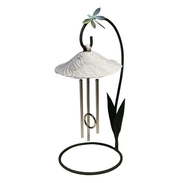 solar indoor wind chime in stone gray