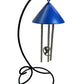 Hummingbird Memorial Sprite indoor solar chime in Sapphire Shimmer with laser-cut hummingbird striker
