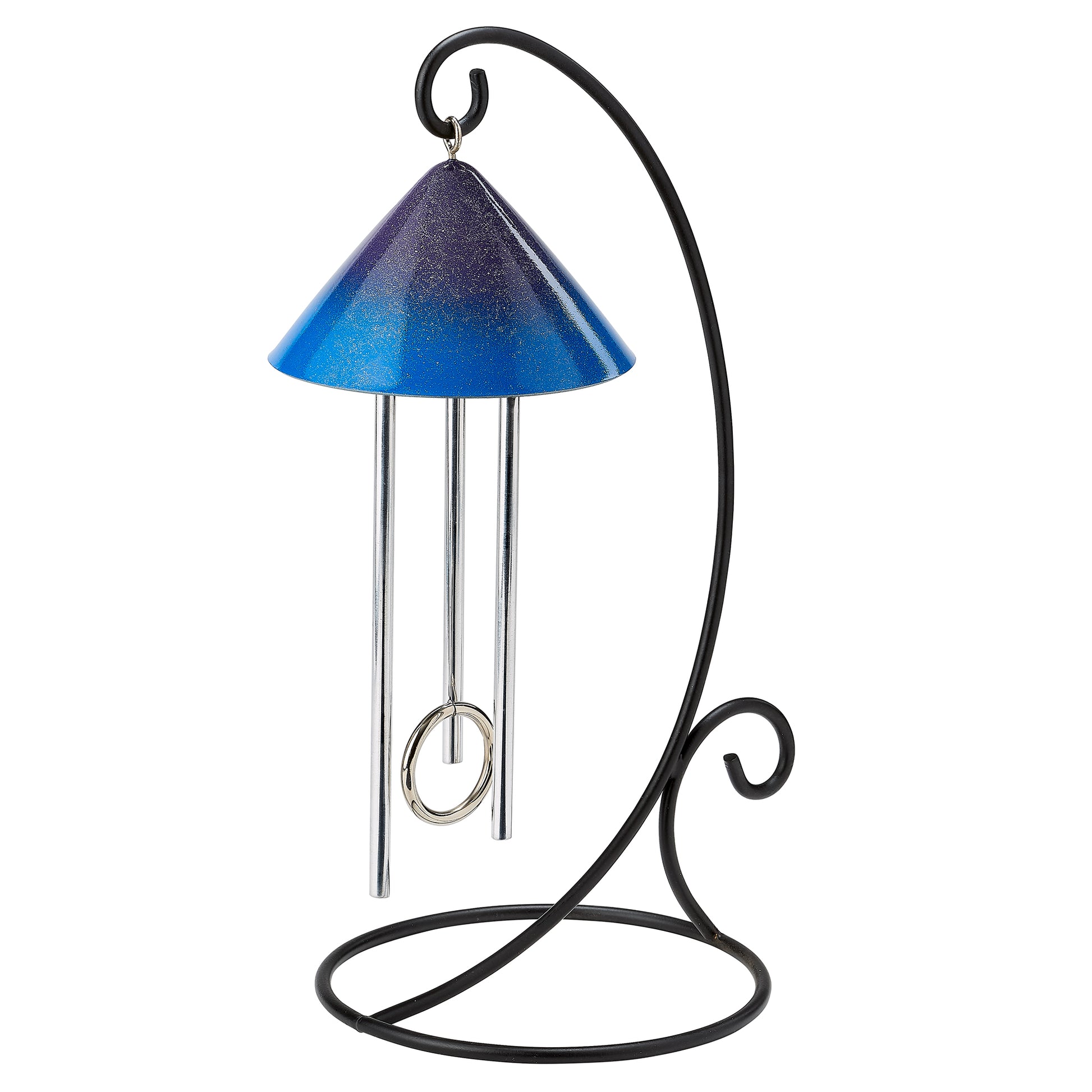 Indoor Tabletop solar wind chime  in blue purple color  made in US