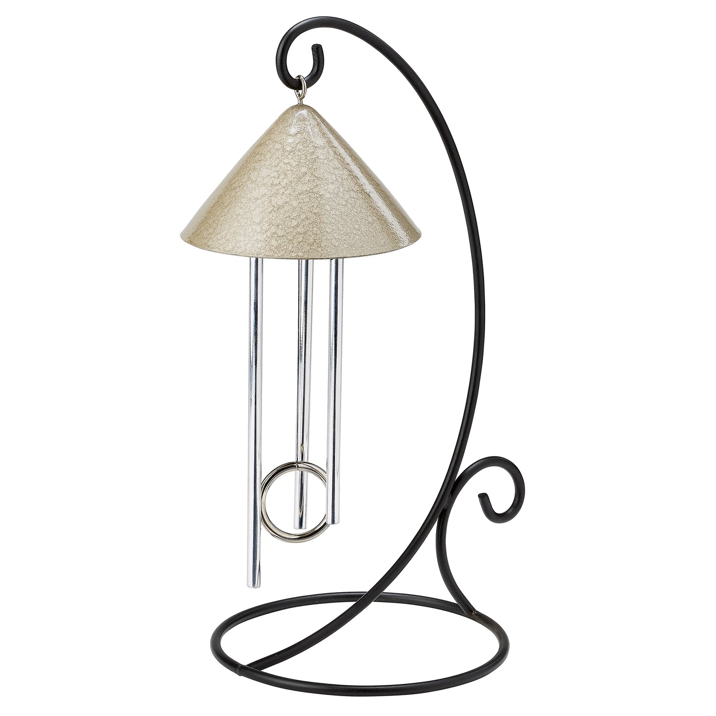 Indoor Tabletop solar wind chime in champagne color made in US