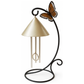 Decorative solar wind chime with a butterfly accent on a white background