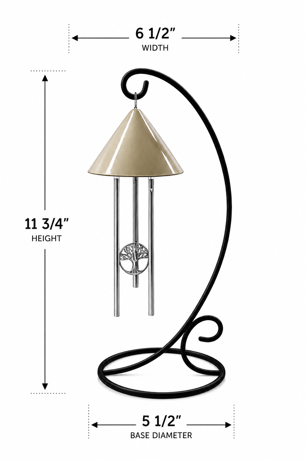 Measurements for memorial sprite solar chime