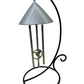Hummingbird Memorial Sprite indoor solar wind chime in Hammered Pewter, a sympathy gift
