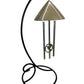 Hummingbird Sprite indoor solar wind chime in Champagne Mist with laser-cut hummingbird striker