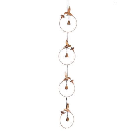 Flamed Hummingbird Rain Chain by Ancient Graffiti - Wind Chime Fun