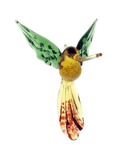 Handcrafted Glass Hummingbird Suncatcher - Wind Chime Fun