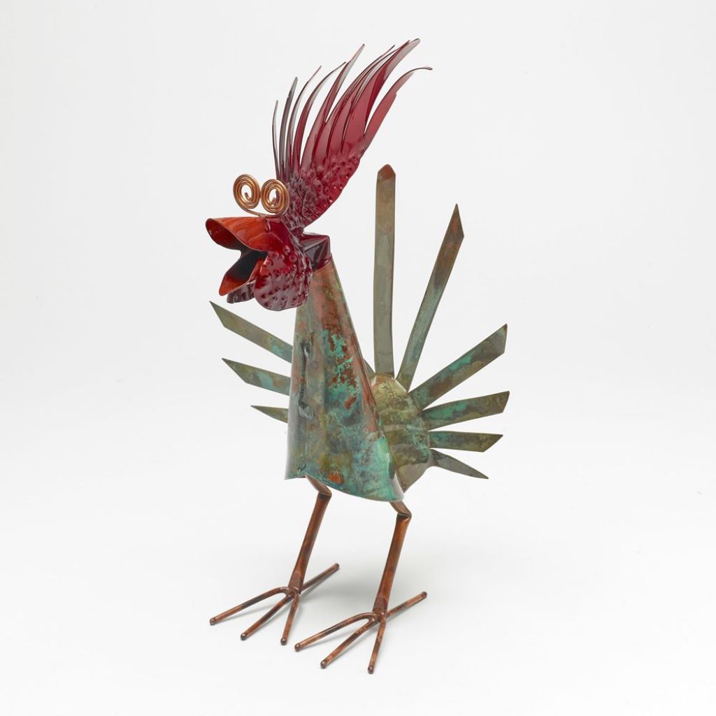 Copper Rooster Garden Sculpture made in the US